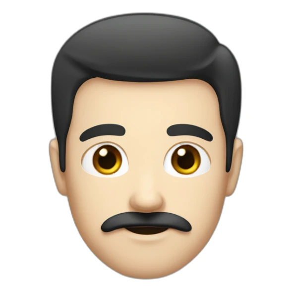 white men, black straight hair, square moustache sticker