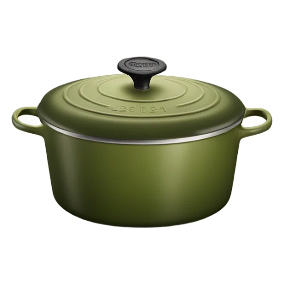 olive green le creuset dutch oven sticker