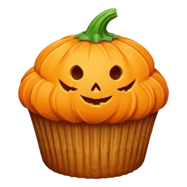 halloween muffin with pumpkin decoration sticker