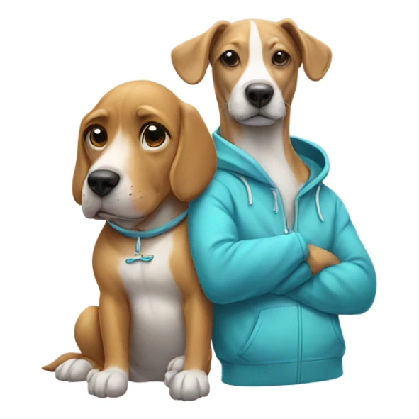 Dog dolphin wearing a hoodie sticker