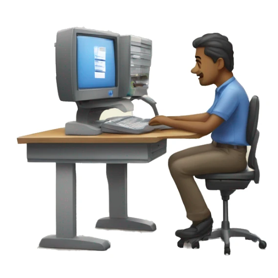 persona trabajando con una computadora sentado con las piernas cruzadas sticker