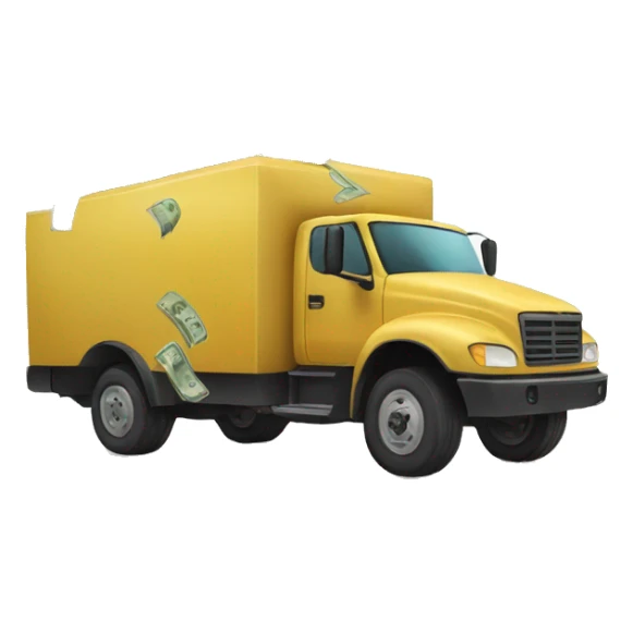 Money truck with money falling out sticker