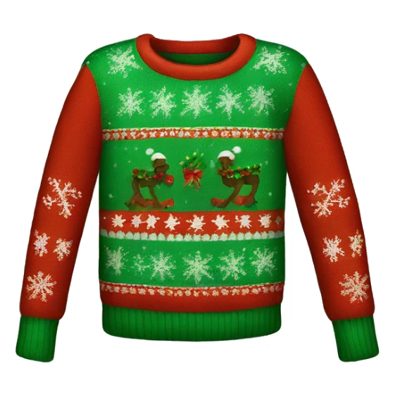 red and green christmas sweater sticker