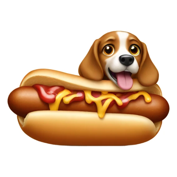 dog in a hot dog sticker