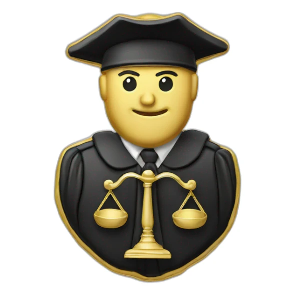 Judge dress badge with number P188 sticker