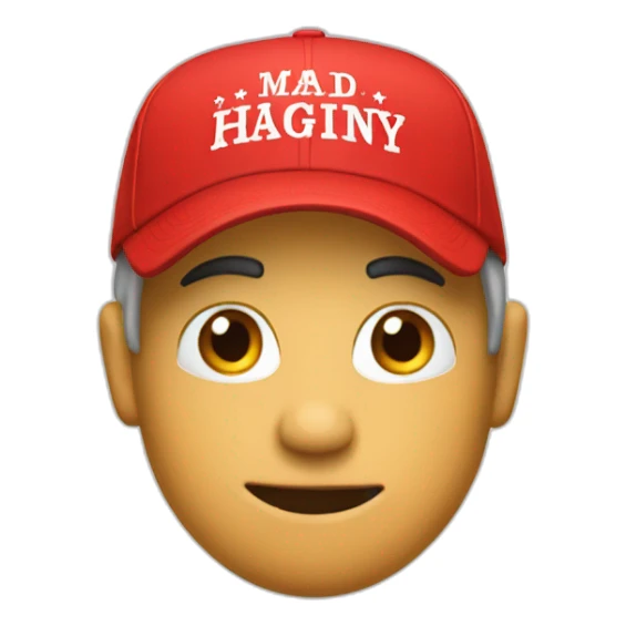 hankey emoji wearing red make great again cap sticker