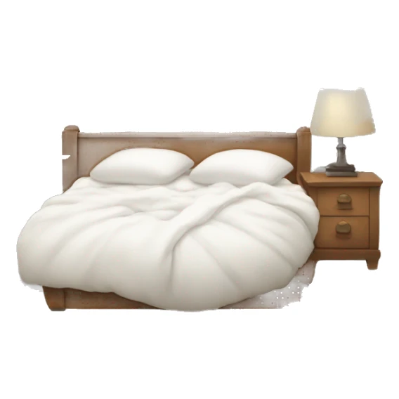 A cozy bed with a bunch of white pillows  sticker