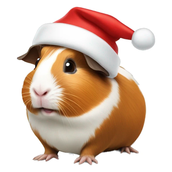 Guinea pig wearing Santa hat  sticker