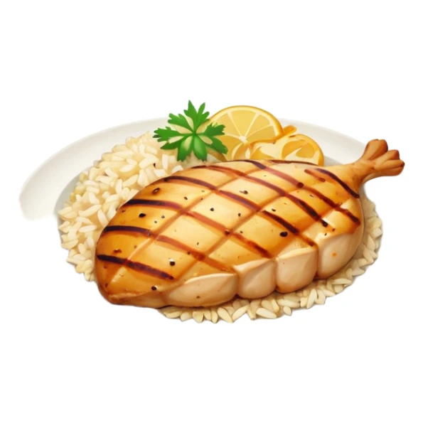 Grilled Breast and rice in a plate sticker