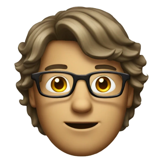 geek guy with glasses with side trimmed hair   sticker
