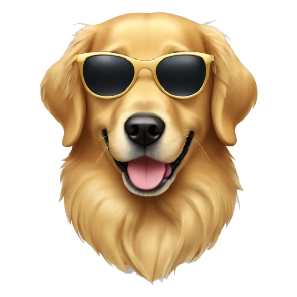 Golden retriever with sunglasses sticker