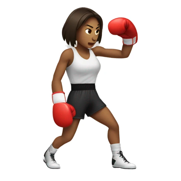 Brunette woman boxer throwing a punch sticker