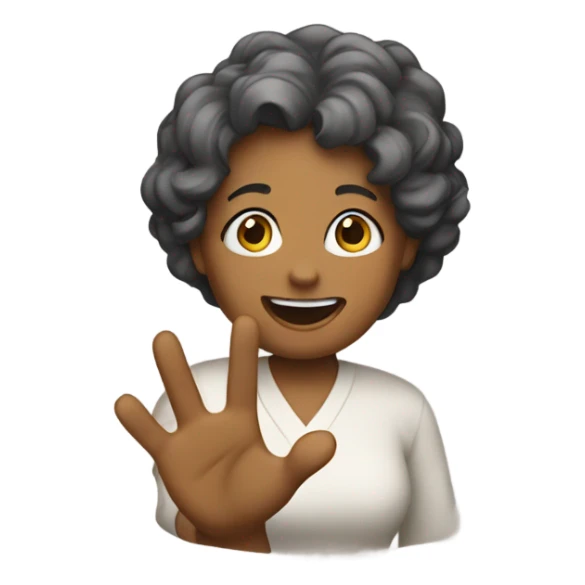 Can you create a mom emoji waving her hand? sticker