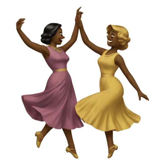 two women dancing, vintage, retro, aesthetic  sticker