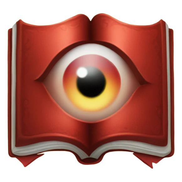 spell book that's red with eye in the middle sticker