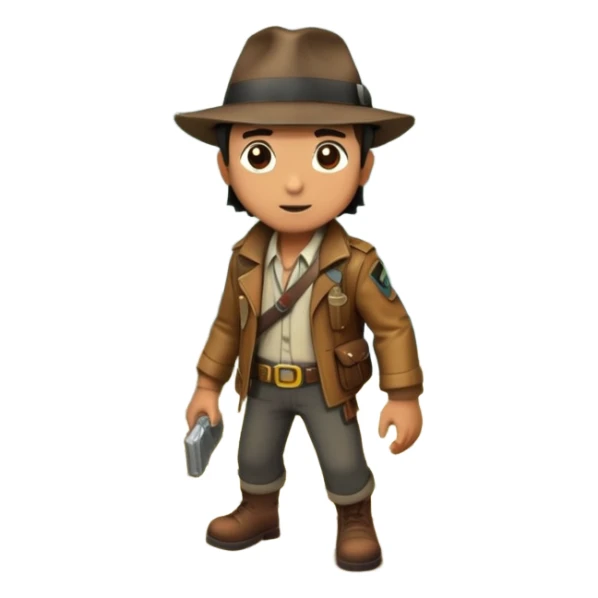 an adventure game, inspired by Uncharted-2. The design features a rugged explorer navigating through ancient ruins, with treasure and obstacles in the background. A dynamic environment with jungle, cliffs, and puzzles highlights the thrill of discovery and action. Transparent background. sticker