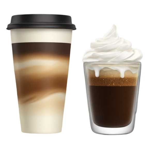 raf coffee with cream and sugar in a glass cup sticker