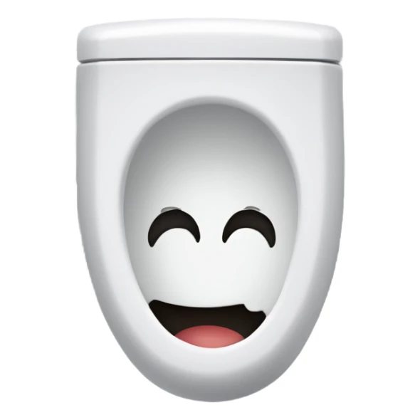 A smiling face inside of a toilet bowl sticker