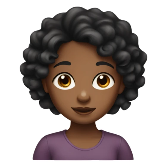 little brown skin girl with curley black hair  sticker