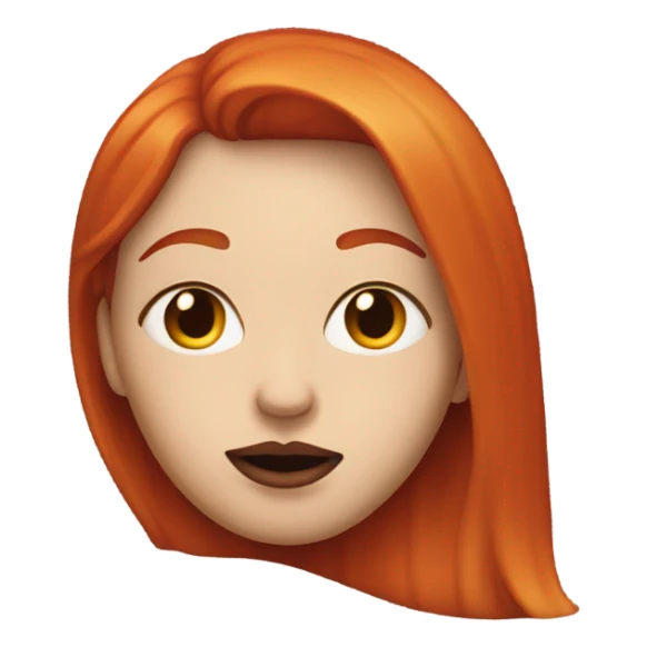 Red hair Lipstick Face covered in milk liquid sticker