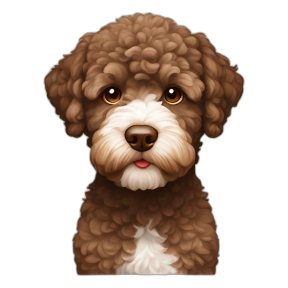 lagotto romagnolo all brown face with no white fur sticker