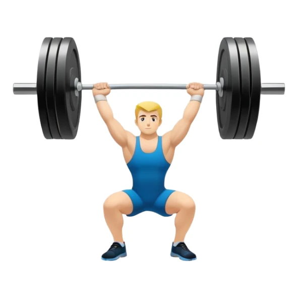 An emblem symbolizing weightlifting with a stylized barbell in the center, set against a simple, clean background. The barbell is prominent and sleek, with no athlete included. The design is bold, modern, and minimalistic sticker