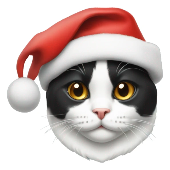 Tuxedo cat with Santa hat sticker