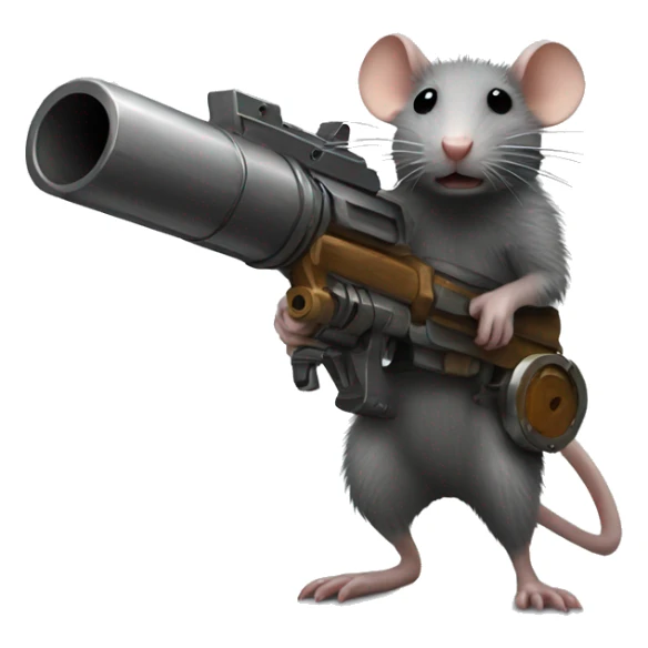 Rat with a minigun made of wood and metal  sticker