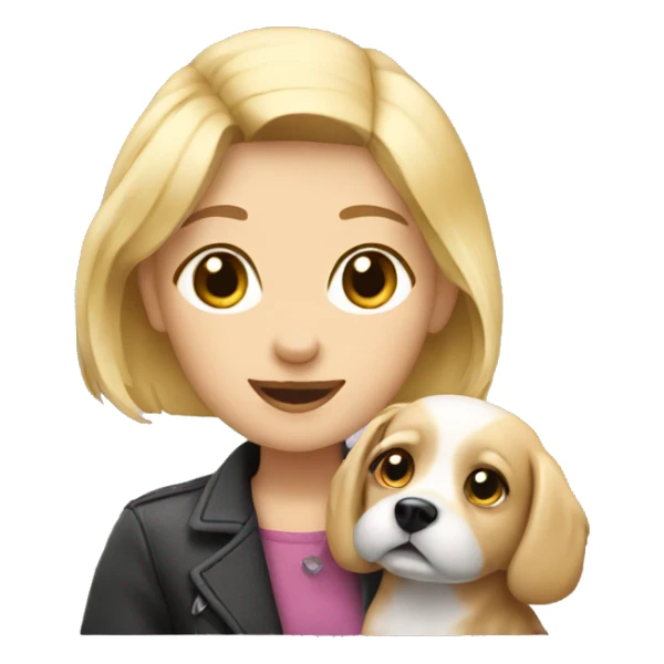 Blonde petting little dog sticker