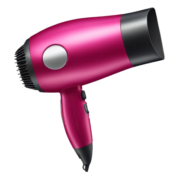 Realistic isolated raspberry color hair dryer sticker