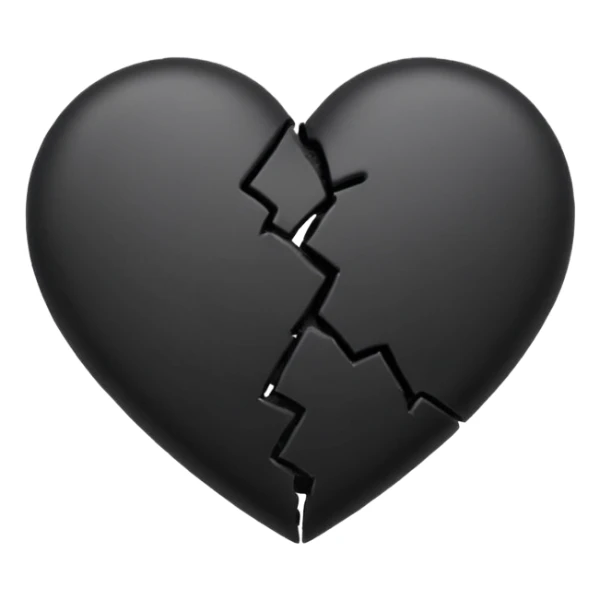 An smal black broken heart Emoji sticker