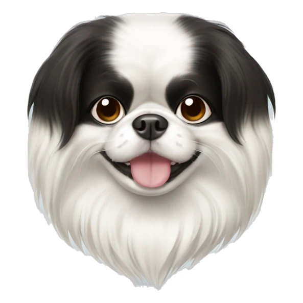 happy japanese chin with white fur on one eye  sticker