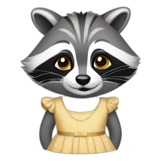 raccoon wearing a frock sticker