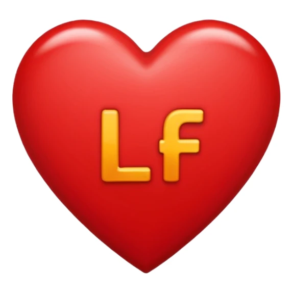 The letters and addition sign l + f in a heart sticker