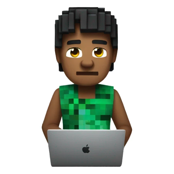 a real person who plays minecraft on a laptop sticker