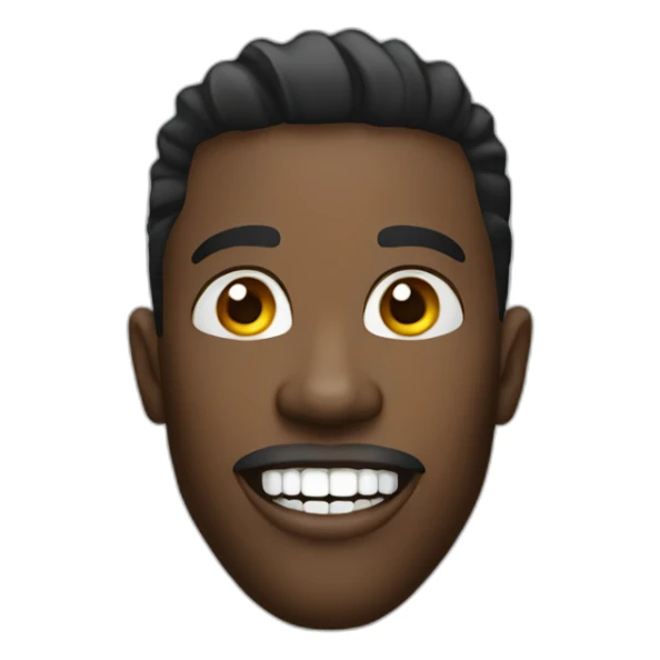 a black guy with a diamond mouth grill, shining and sparkling sticker