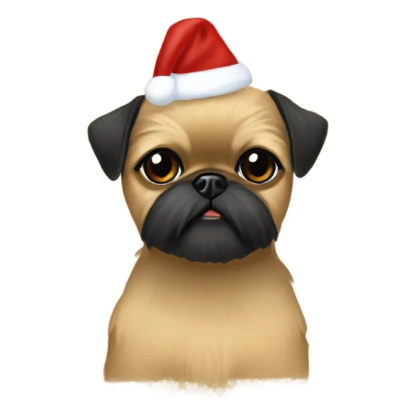 Tan brussels Griffon Christmas scarf  sticker