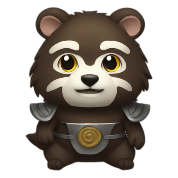 Tanuki metal god andgry sticker