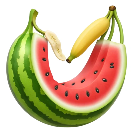a watermelon eating a banana  sticker