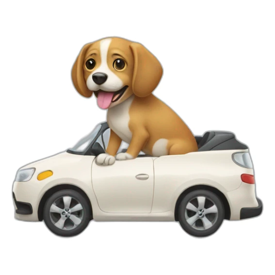 Chien sur une voiture  sticker