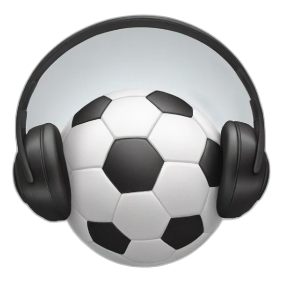 soccer ball with headphones sticker
