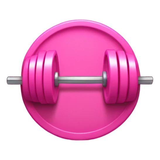 Barbell with 45 lb plates that are pink sticker