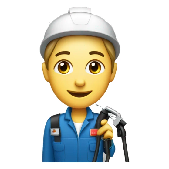 Fuel Attendant with a fuel pump nozzle sticker