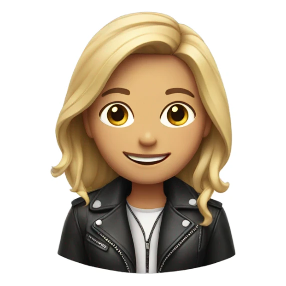 smiling girl in leather jacket sticker