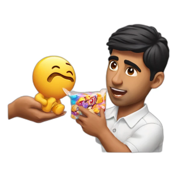 Rishi sunak takin candy from baby sticker