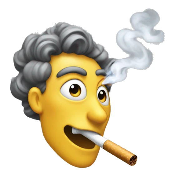 Swirly eye emoji smoking a cigarette 😵‍💫🚬 sticker
