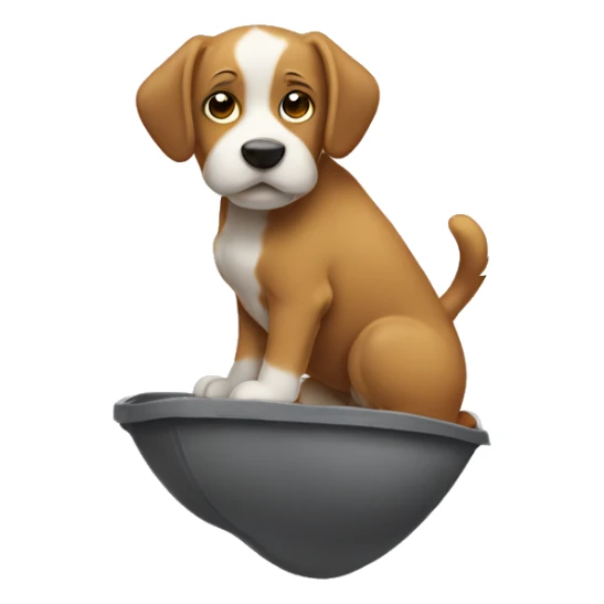 Now that the dog is clean the gravity is not strong enough to hold it down so it begins to float to town.  sticker