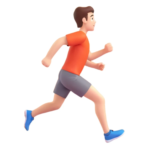 A person running on a track, viewed from behind sticker