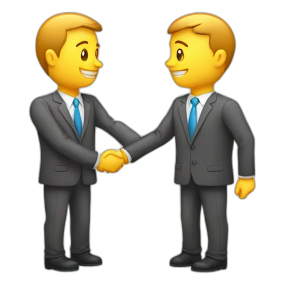 partnership in business handshaking with color #F8D877 sticker