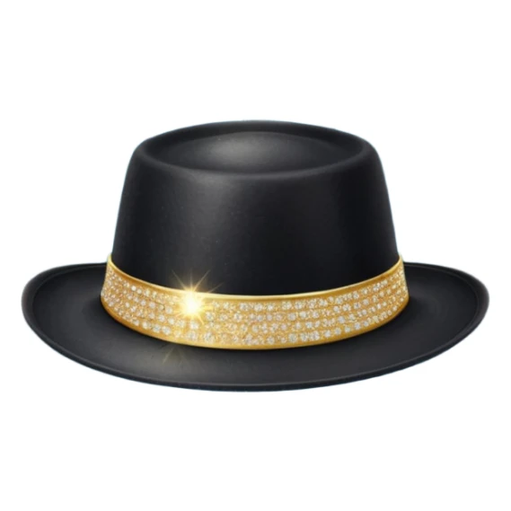 Glitter Black Hat Copas Symbol of Card sticker